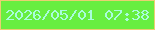 文字の大きさ：1、枠の色：eacf72、背景の色：68ee40、文字の色：a9fddc 無料ブログパーツのブログ時計