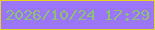 文字の大きさ：1、枠の色：ead224、背景の色：9b76f9、文字の色：8cc079 無料ブログパーツのブログ時計