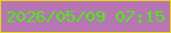 文字の大きさ：5、枠の色：ead417、背景の色：b775b3、文字の色：46f206 無料ブログパーツのブログ時計