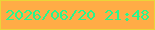 文字の大きさ：1、枠の色：ead539、背景の色：ffac46、文字の色：25f78e 無料ブログパーツのブログ時計