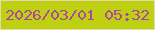 文字の大きさ：1、枠の色：ead8ab、背景の色：bed012、文字の色：ac499d 無料ブログパーツのブログ時計