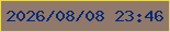文字の大きさ：2、枠の色：ead94d、背景の色：90796b、文字の色：062874 無料ブログパーツのブログ時計