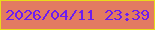 文字の大きさ：4、枠の色：eada1b、背景の色：e37a62、文字の色：6b1cf1 無料ブログパーツのブログ時計