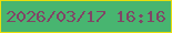文字の大きさ：5、枠の色：eade0c、背景の色：48b570、文字の色：814466 無料ブログパーツのブログ時計