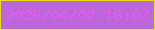 文字の大きさ：3、枠の色：eade15、背景の色：bb67da、文字の色：e659f4 無料ブログパーツのブログ時計