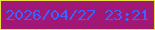 文字の大きさ：2、枠の色：eae044、背景の色：a01775、文字の色：3c63fd 無料ブログパーツのブログ時計