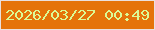 文字の大きさ：1、枠の色：eae0de、背景の色：e5730a、文字の色：dbfa95 無料ブログパーツのブログ時計