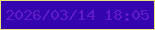 文字の大きさ：3、枠の色：eae179、背景の色：3405ae、文字の色：611bc6 無料ブログパーツのブログ時計