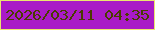 文字の大きさ：1、枠の色：eae66f、背景の色：a91ac7、文字の色：4a3c00 無料ブログパーツのブログ時計