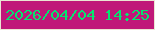 文字の大きさ：1、枠の色：eae6d3、背景の色：c01879、文字の色：04e670 無料ブログパーツのブログ時計