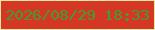 文字の大きさ：3、枠の色：eae8a1、背景の色：d43726、文字の色：439c2d 無料ブログパーツのブログ時計
