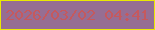 文字の大きさ：3、枠の色：eae903、背景の色：966e93、文字の色：c5595e 無料ブログパーツのブログ時計
