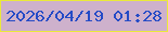 文字の大きさ：3、枠の色：eae93b、背景の色：ceb1cc、文字の色：254bc6 無料ブログパーツのブログ時計