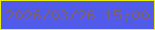 文字の大きさ：3、枠の色：eaec0d、背景の色：505be9、文字の色：805f71 無料ブログパーツのブログ時計