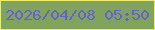 文字の大きさ：2、枠の色：eaec76、背景の色：82a35c、文字の色：6463cd 無料ブログパーツのブログ時計