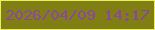 文字の大きさ：2、枠の色：eaed5c、背景の色：7f7f14、文字の色：8c48a1 無料ブログパーツのブログ時計