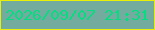 文字の大きさ：3、枠の色：eaef08、背景の色：74ab9f、文字の色：05dd82 無料ブログパーツのブログ時計