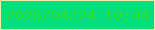 文字の大きさ：5、枠の色：eaf09d、背景の色：05de7c、文字の色：2cdf2c 無料ブログパーツのブログ時計
