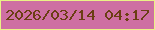文字の大きさ：2、枠の色：eaf286、背景の色：ce6fa2、文字の色：6b3e14 無料ブログパーツのブログ時計