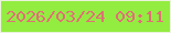 文字の大きさ：3、枠の色：eaf2dc、背景の色：93ec40、文字の色：e07076 無料ブログパーツのブログ時計