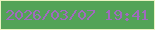 文字の大きさ：3、枠の色：eaf3c2、背景の色：53a357、文字の色：a06abe 無料ブログパーツのブログ時計