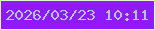 文字の大きさ：1、枠の色：eaf5cc、背景の色：8e1afe、文字の色：b5c4e4 無料ブログパーツのブログ時計