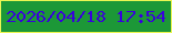 文字の大きさ：4、枠の色：eaf652、背景の色：1c9837、文字の色：3900dc 無料ブログパーツのブログ時計