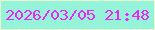 文字の大きさ：3、枠の色：eaf8cf、背景の色：95f3da、文字の色：e829f6 無料ブログパーツのブログ時計