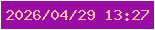文字の大きさ：2、枠の色：eaf8e8、背景の色：980ca4、文字の色：f2bca0 無料ブログパーツのブログ時計