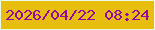 文字の大きさ：3、枠の色：eafaed、背景の色：e8be0e、文字の色：930aa3 無料ブログパーツのブログ時計