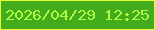 文字の大きさ：5、枠の色：eaff2c、背景の色：42ac1d、文字の色：b1f942 無料ブログパーツのブログ時計