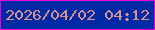 文字の大きさ：5、枠の色：eb00dc、背景の色：0229a6、文字の色：da928a 無料ブログパーツのブログ時計