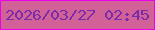 文字の大きさ：2、枠の色：eb00eb、背景の色：d26198、文字の色：792ca9 無料ブログパーツのブログ時計