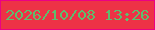 文字の大きさ：5、枠の色：eb0184、背景の色：ed3246、文字の色：5ebd6d 無料ブログパーツのブログ時計