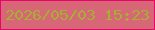 文字の大きさ：2、枠の色：eb026a、背景の色：d76676、文字の色：a6af31 無料ブログパーツのブログ時計