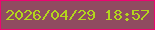 文字の大きさ：2、枠の色：eb0671、背景の色：904b60、文字の色：b3d61d 無料ブログパーツのブログ時計