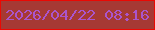 文字の大きさ：1、枠の色：eb0803、背景の色：a63934、文字の色：aa55cc 無料ブログパーツのブログ時計