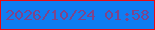 文字の大きさ：1、枠の色：eb0911、背景の色：0f7df2、文字の色：7e448a 無料ブログパーツのブログ時計