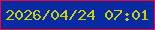 文字の大きさ：5、枠の色：eb0937、背景の色：082ba1、文字の色：cbcd0d 無料ブログパーツのブログ時計