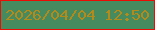 文字の大きさ：3、枠の色：eb0c03、背景の色：468a5f、文字の色：b48a1b 無料ブログパーツのブログ時計
