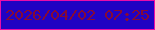 文字の大きさ：2、枠の色：eb0ca9、背景の色：2102c3、文字の色：860a35 無料ブログパーツのブログ時計