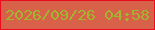 文字の大きさ：2、枠の色：eb0d1e、背景の色：d76249、文字の色：a1b52e 無料ブログパーツのブログ時計