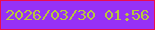 文字の大きさ：4、枠の色：eb0d50、背景の色：9731f6、文字の色：b8c63c 無料ブログパーツのブログ時計