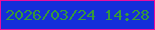 文字の大きさ：1、枠の色：eb0d9e、背景の色：152ed9、文字の色：36983b 無料ブログパーツのブログ時計