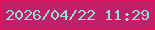 文字の大きさ：3、枠の色：eb0e57、背景の色：be206a、文字の色：90e2d1 無料ブログパーツのブログ時計
