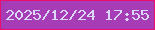 文字の大きさ：5、枠の色：eb0e6c、背景の色：a63cb6、文字の色：dad7fa 無料ブログパーツのブログ時計