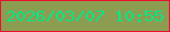 文字の大きさ：3、枠の色：eb0f2f、背景の色：8c9d52、文字の色：02e686 無料ブログパーツのブログ時計