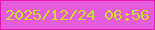 文字の大きさ：2、枠の色：eb12b4、背景の色：e55ddc、文字の色：c7dd28 無料ブログパーツのブログ時計