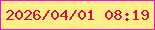 文字の大きさ：3、枠の色：eb13d2、背景の色：fdee87、文字の色：d51041 無料ブログパーツのブログ時計