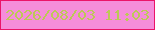 文字の大きさ：4、枠の色：eb1469、背景の色：f58dda、文字の色：bdc856 無料ブログパーツのブログ時計
